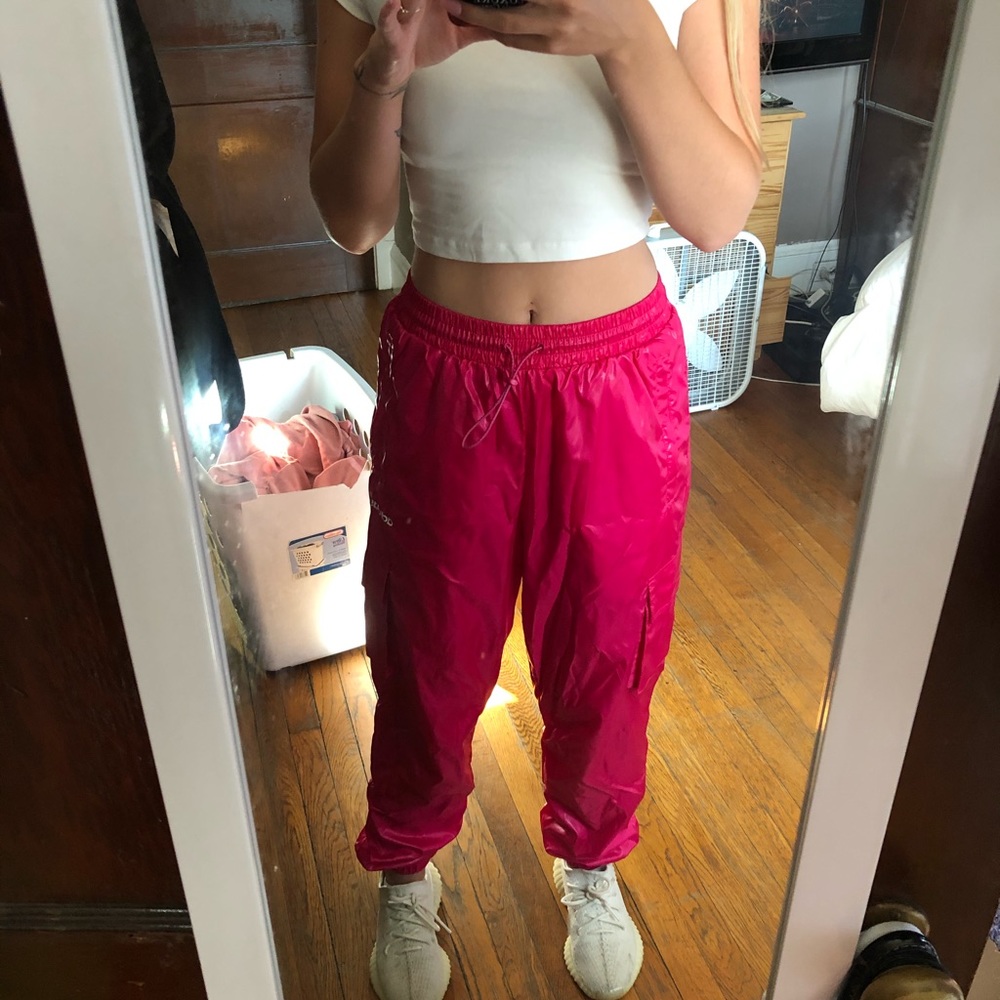 Adidas high waisted shiny pants! Small